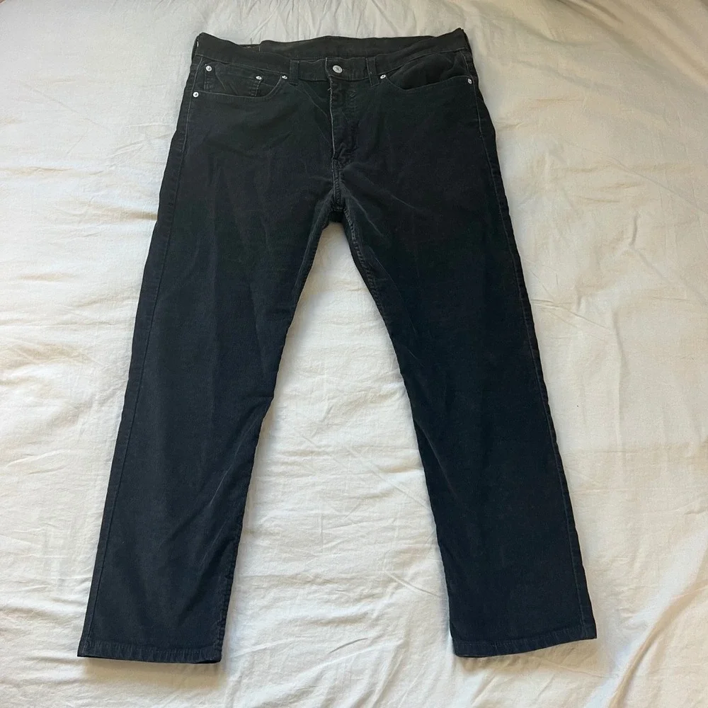 LEVI'S 502 Corduroy Pants Mens Size 36x29 Taper Fit‎ Dark Wash Cotton Blend